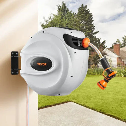 Intelligent Retractable Hose Reel, 180° Swivel Wall Mount